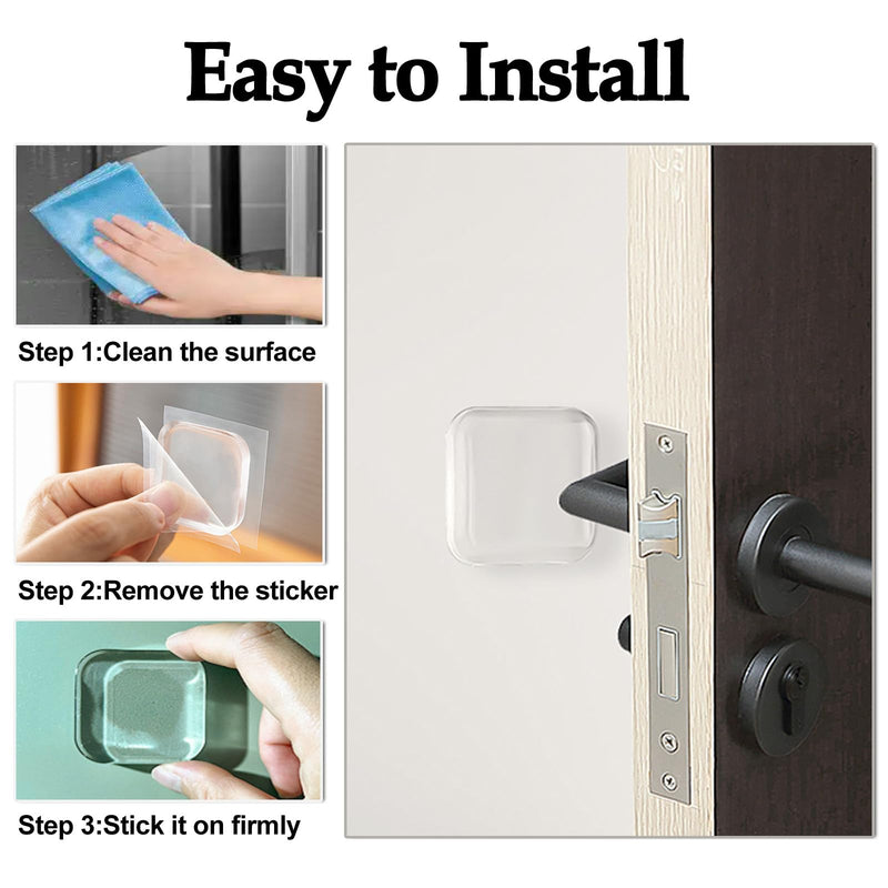 [Australia - AusPower] - Door Stopper Wall Protector, Wall Shield Bumper Guard from Door Knobs,Sturdy Self Adhesive,Soft and Transparent,Washable Reusable Shock Absorbent Gel for Home Office (6, Transparent) 