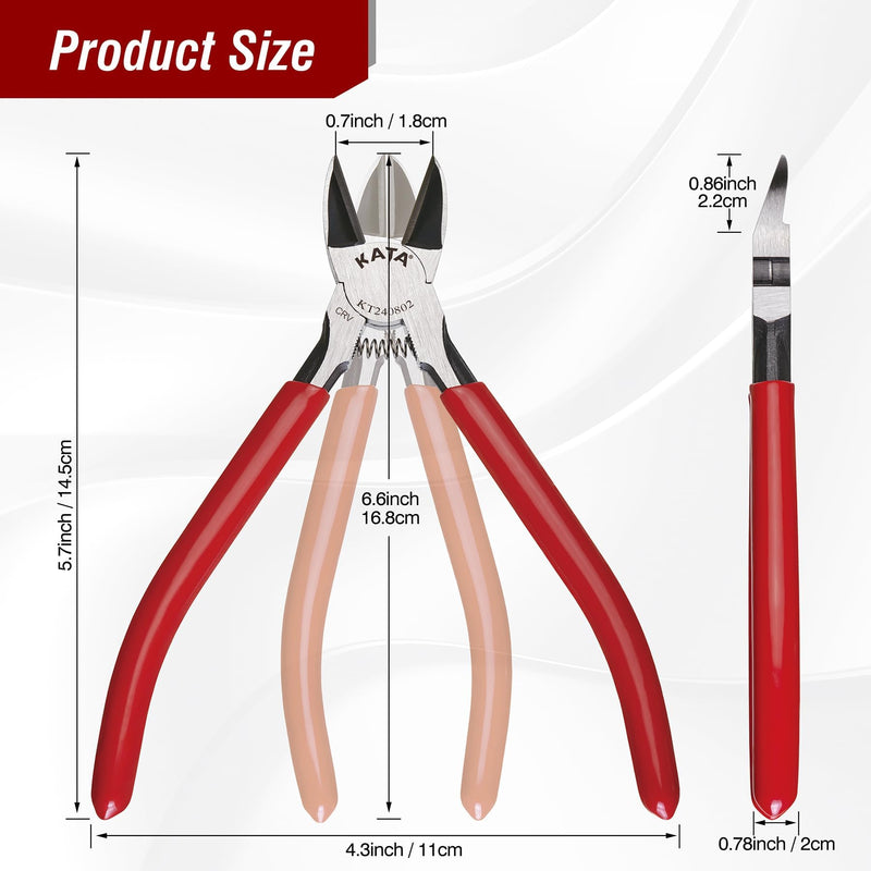 [Australia - AusPower] - KATA Wire Cutters for Crafting: Heavy Duty 6-Inch Side Cutters Pliers Metal Cutting Tool for Jewelry - Sharp Flush Cut Models Snips - Clean Cut for Floral, Artificial Flowers, Chicken Wire, Electrical 1pack 