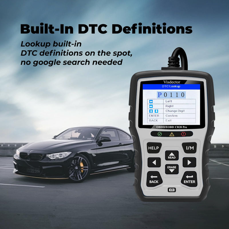 [Australia - AusPower] - CR20 Pro Enhanced Universal OBD2 Scanner Car Code Reader Check Engine Fault Reader to Turn Off CEL Light, Read & Clear DTCs, Data Graphing, Voltage Test, Silver/Black 