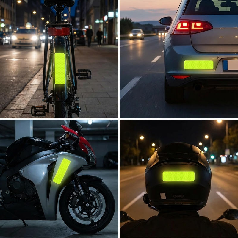 70 PCS Yellow Reflective Tape, 1.18*3.15in Reflectors Tape Outdoor Waterproof, Safety Warning Reflective Stickers for Bike Helmet Car Trailer Motorcycle Backpack Mailbox Scooter Clothing Post(Yellow)