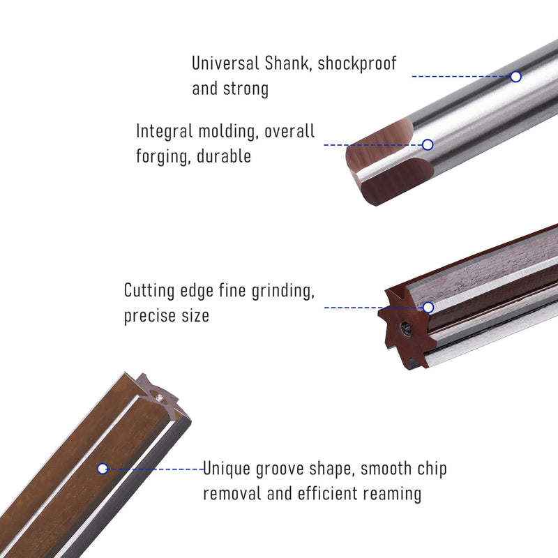 [Australia - AusPower] - Hand Reamer Metric 3.5mm Alloy Tool Steel 9Crsi H8 6 Straight Flutes Hand Milling Cutter Tool 
