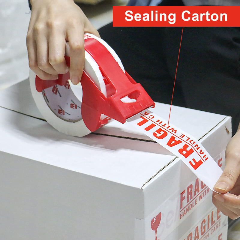 [Australia - AusPower] - BOMEI PACK Fragile Tape Handle with Care Packing Printing Tape, Fragile Tape for Shipping with Dispenser, 2 Inch x 330 Feet (110 Yards), Heavy Duty Fragile Tape for Moving Box, 2 Pack 