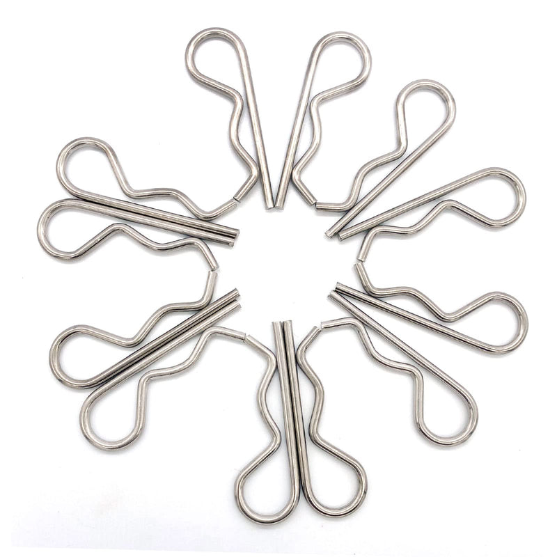 [Australia - AusPower] - 12 Pcs Heavy Duty Stainless Steel Cotter Pin R Clip Large Spring Retaining Wire Hair Pins Hitch Pin Clips Large Carter Pins for Trailer Pin Clips Lock System M3x60 Keeper Pins SUS304 M3x60mm-12pcs 12 
