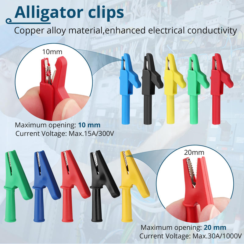 [Australia - AusPower] - Back Probe Kit – 35PCS Automotive Test Leads Set with Storage Box,5 Large Alligator Clips,5 Wire Piercing Probes,Flexible Multi-Angle Needles for Multimeter & Automotive Diagnostics 