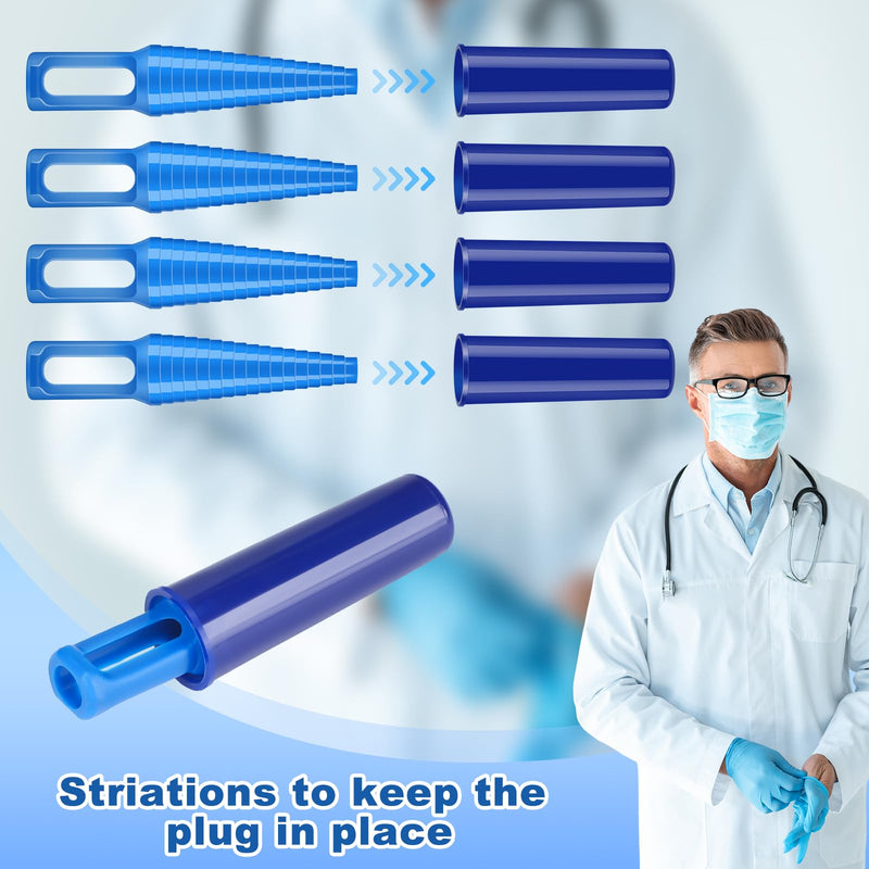 [Australia - AusPower] - 30 Sets Catheter Plugs Tube Tip Protector Cap Individually Package Catheter Adapter Catheter Supplies, Blue 