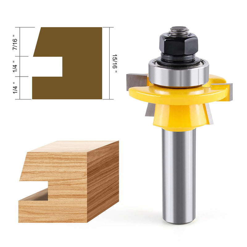 [Australia - AusPower] - Shaker Rail and Stile Router Bits, Newdeli 1/2 Inch Shank Tongue and Groove Router Bit, Professional Carbide Milling Cutters for Woodworking for Cabinet Door Shaker Rail and Stile Router Bits 1/2" Shank 