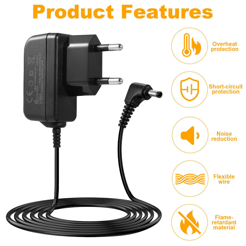 6 V Power Supply Charger for Omron Blood Pressure Monitors, Replacement AC Adapter Compatible with M2, M3, M5, M6, M7, M8, M9, M500, X2, X3, X4, X7 Smart, M3 Comfort, M7 Intelli IT, HHP-CM01, 1.5 m | Ersatz AC Adapter Kompatibel mit M7, M8, M9, M500, X...