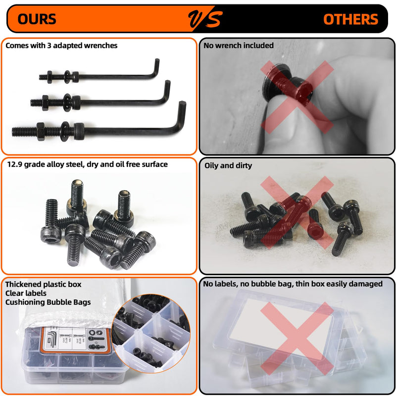 [Australia - AusPower] - M3 M4 M5 Metric Hex Socket Head Cap Screws Assortment Kit & ATHYUTH M2 Metric Hex Socket Head Cap Screws Assortment Kit 