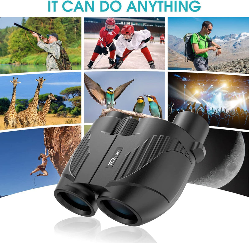[Australia - AusPower] - Binoculars 20x25 for Adults and Kids, High Power Easy Focus Binoculars with Low Light Vision, Compact Binoculars for Bird Watching and Travel Black 