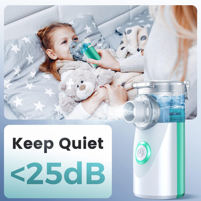 [Australia - AusPower] - Portable Nebulizer, Nebulizer Machine for Adults and Kids,for Breathing Problems,USB Rechargeable,with 3 Nebulizer Masks and Adjustable Nebulization Rate 