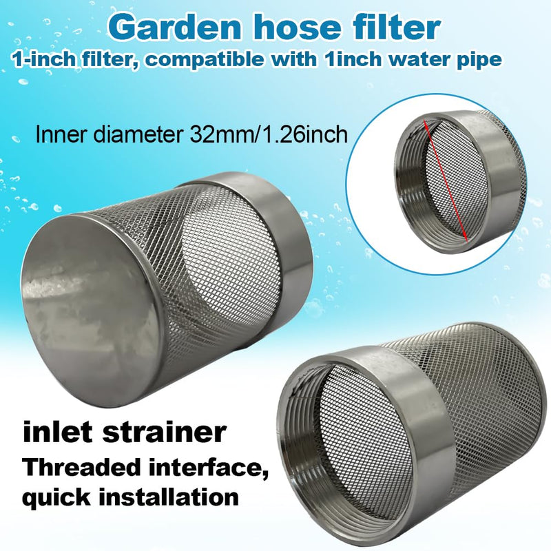 [Australia - AusPower] - 1inch 304 stainless steel filter head with internal thread diameter of 32mm connected to DN25 1" water pipe filter Used to Remove Debris and Reduce Solid Entry（1pcs） 
