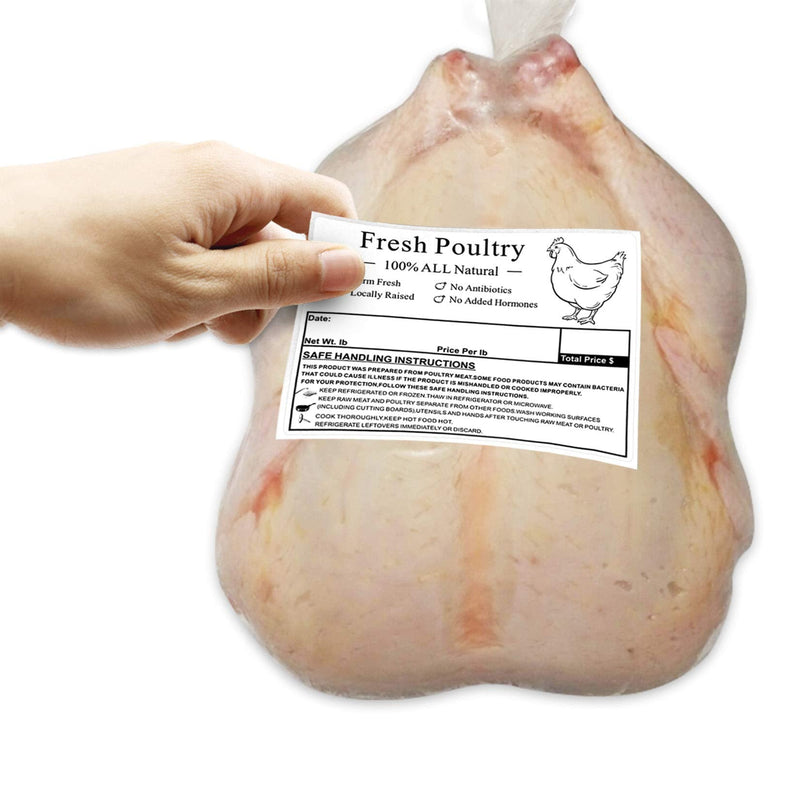 [Australia - AusPower] - Poultry Freezer Labels,4x3 Inch with Handling Instructions Exemption,50 Pcs Hen Label 