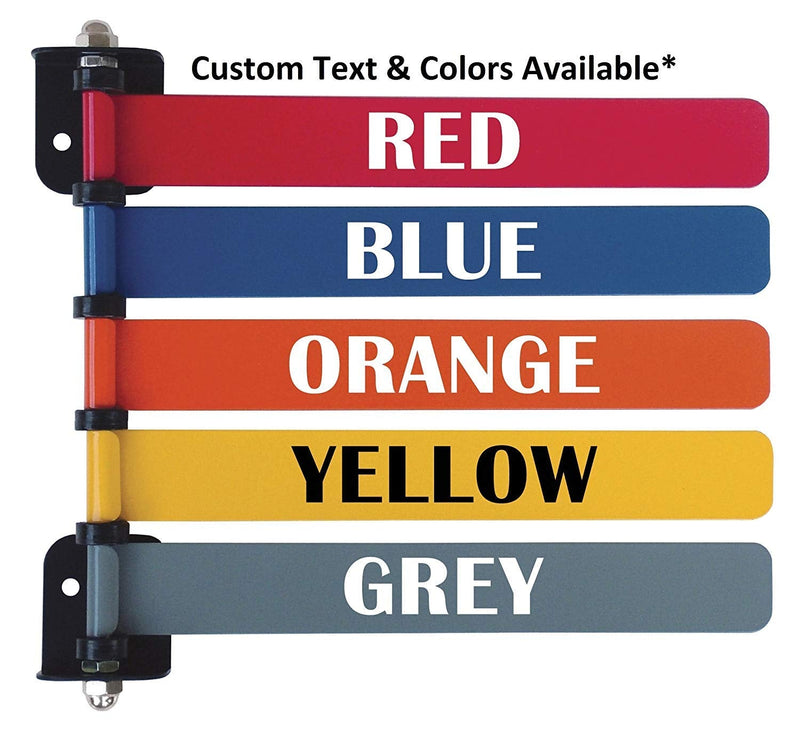 [Australia - AusPower] - American Made Standard Room ID Flag System for Quickly & Clearly Alert Staff to Room Availability, 5 Color Set, 8" Size 