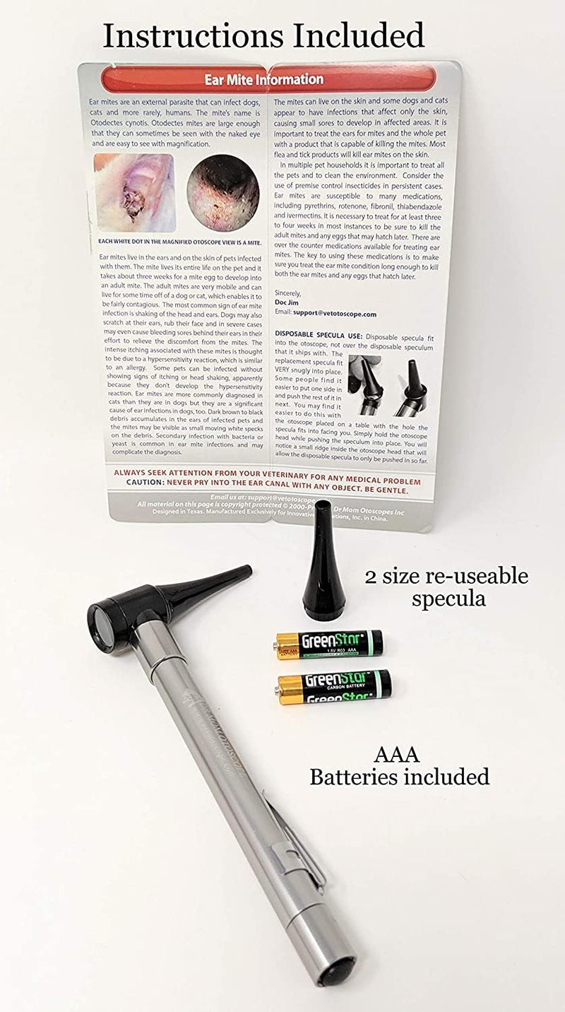 [Australia - AusPower] - Dr Mom Pocket Veterinary LED Otoscope Otoscopes - Pocket Vet Otoscope 