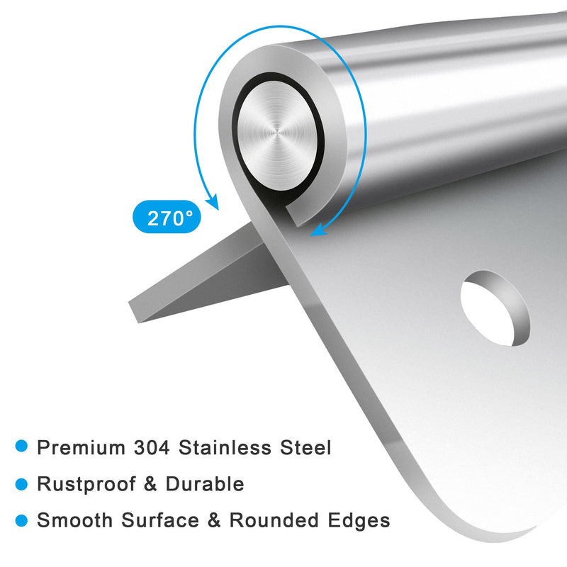 [Australia - AusPower] - 2.5 Inch Lift Off Hinges, 304 Stainless Steel Small Slip Joint Flag Hinges, Removable Hinges for Wooden Metal Doors, Cabinet Doors, Metal Boxes and More (Left Handed, 4 PCS) 2.5 inch-4 Pack Stainless Silver-LEFT HANDED 