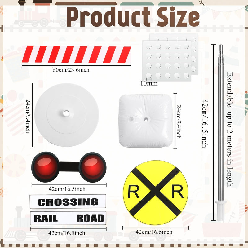 Reallnaive Express Train Party Decorations 79-87 Inch Railroad Crossing Sign Traffic Crossing Sign for Train Theme Wild West Western Birthday Cowboy Party Decor Supplies