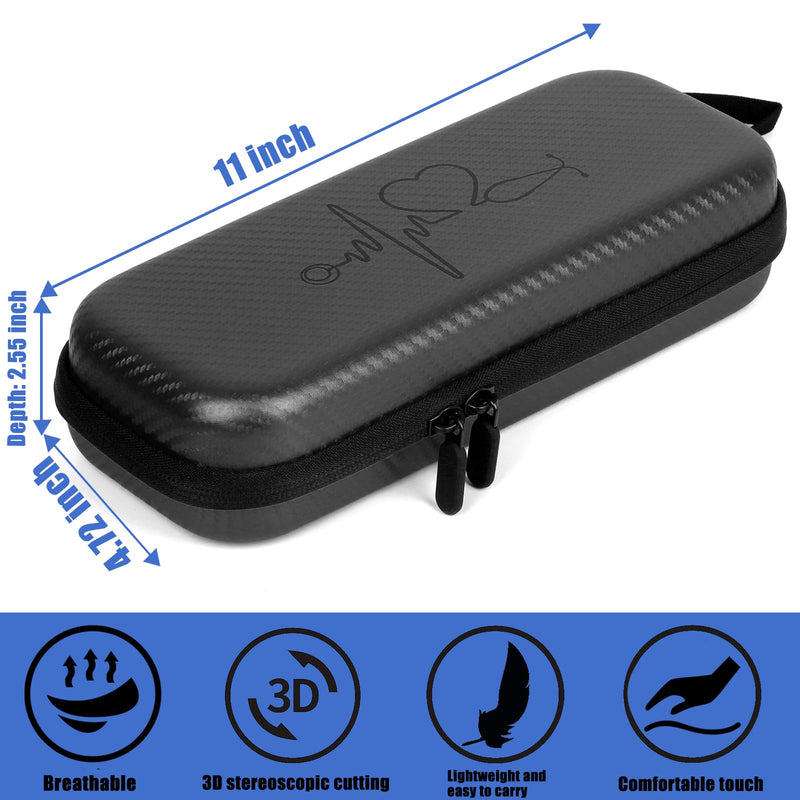 [Australia - AusPower] - 11 pcs Stethoscope Case Kits,Stethoscope Carrying Case for 3M Littmann Classic III,Stethoscope Holder with Pocket for Nurse Accessories for Work,Include Penlight, Bandage Wraps Black With Accessories-Black kit 