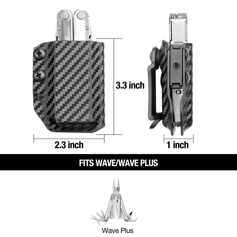 Carbon Fiber Multitool Sheath for LEATHERMAN Wave & Wave Plus, Fits for LEATHERMAN Wave & Wave Plus Sheath Pouch Case Holster, Multi-Tool Not Included CARBON FIBER
