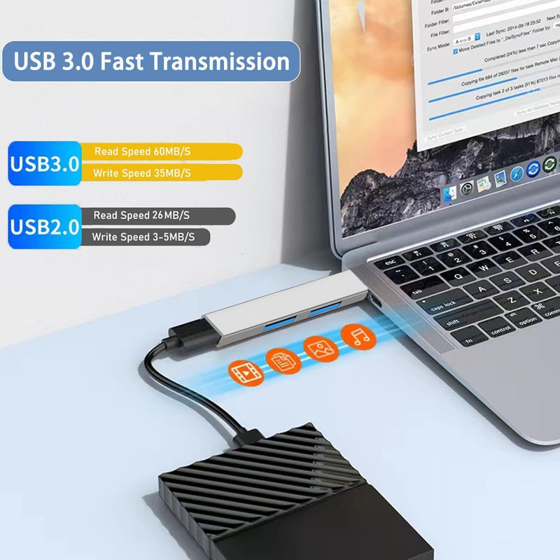 [Australia - AusPower] - USB 3.0 Hub, VIENON Aluminium 3-Port USB Hub USB Splitter USB Expander for Laptop, Xbox, Flash Drive, HDD, Console, Printer, Camera,Keyborad, Mouse Expand 3 USB 