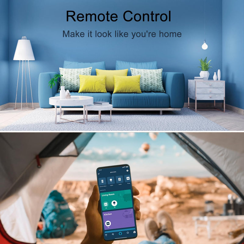 [Australia - AusPower] - Smart Plug, Works with Alexa Only, Simple Setup with One Voice Command, Voice Control, Remote Control, Timer & Schedule & Group Controller, Bluetooth Mesh Outlet, Alexa Echo Required ?4 Pack? 4 