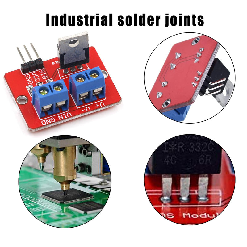 [Australia - AusPower] - GERUI Mosfet Driver Module 0-24 V 3.3 V / 5 V MOSFET Button Mos Tube Field Effect Tube Single Chip PWM Drive Module for Arduino MCU ARM RF-520 Pack of 10 