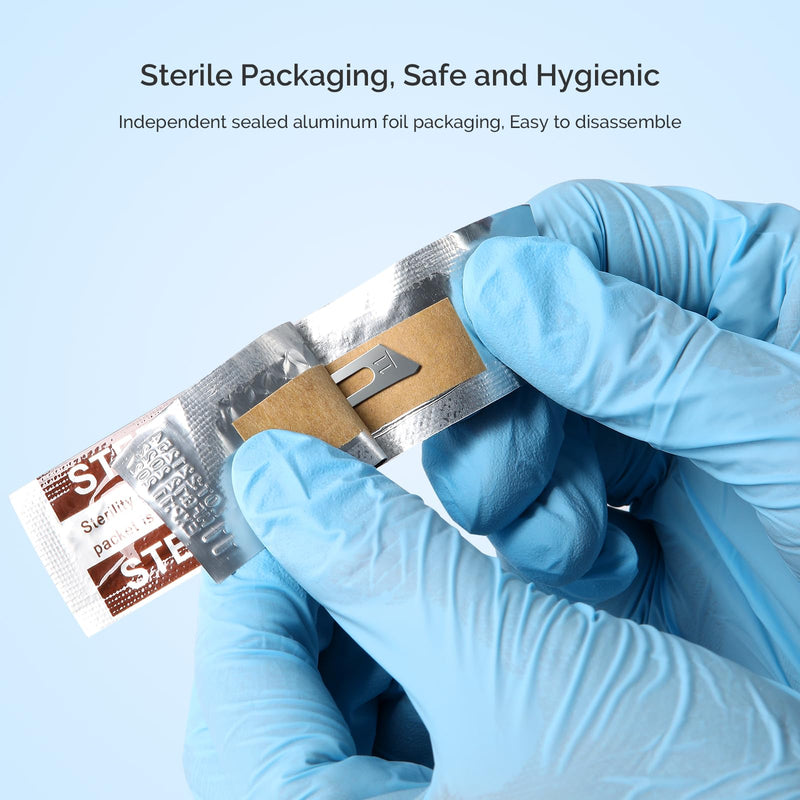 [Australia - AusPower] - JMU 100pcs Sterile Surgical Blades #10, Stainless Steel Scalpel Blades, Individually Foil Wrapped 
