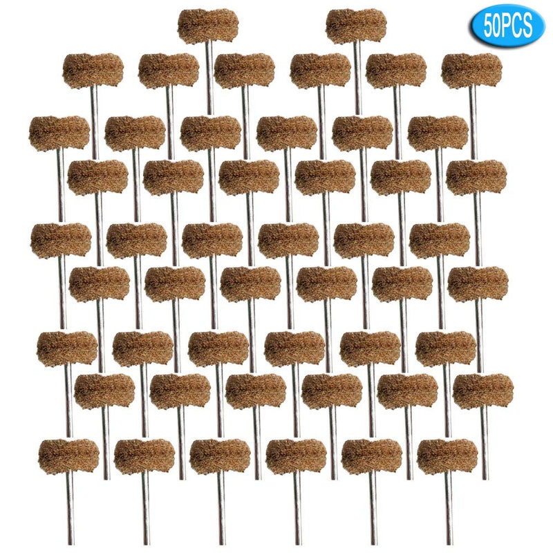 [Australia - AusPower] - Abrasive Buffing Polishing Wheel Set for Rotary Tool,Removal of Rust Deburring on Metal Surface with 3mm Mandrel,Mini scouring pad Brush Polishing kit(grit 120 Brown 50pcs) grit 120 brown 50pcs 