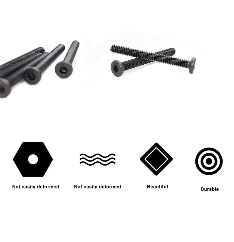 [Australia - AusPower] - 12pcs Black 1/4-20 x 2-1/2" Socket Cap Screws Allen Head Bolts with One Hex Key 1/4"-20 x 2-1/2" 12pcs 