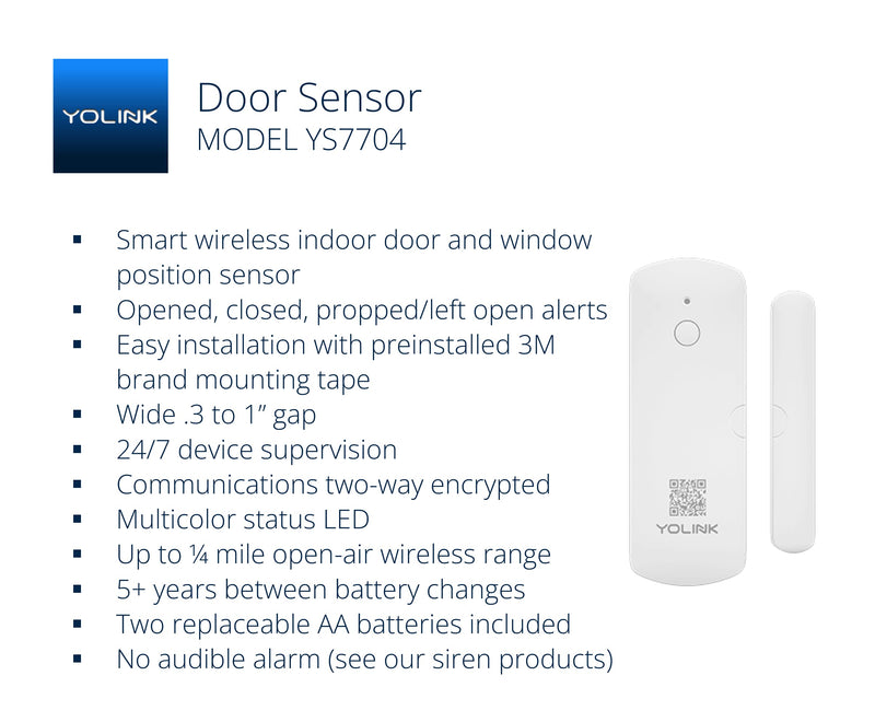 YoLink LoRa Smart Door Sensor Starter Kit: Hub & Door Sensor - Door Left-Open Reminders, up to 1/4 Mile Open-Air Range, up to 5 Year Battery Life, Alexa, IFTTT, Home Assistant