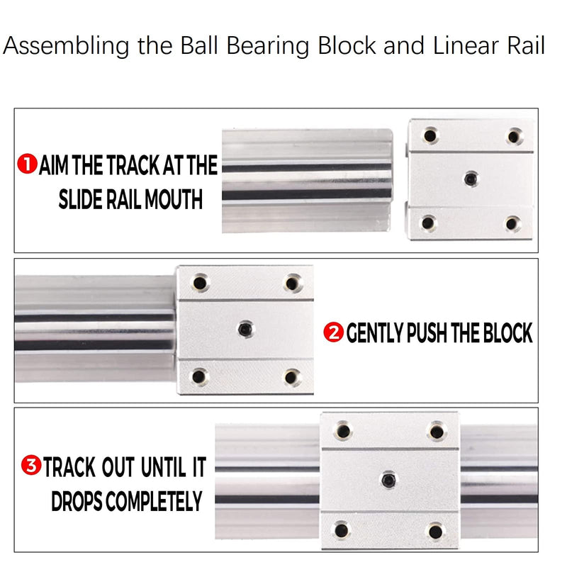 SBR20UU 20mm Linear Bearing Block 2Pcs, 2 Pack 20mm Linear Motion Open Slide Bearing Block for SBR20 Linear Rail as CNC Router Part, Made by Aluminum and Engineering Plastic from Bopaodao SBR20 UU
