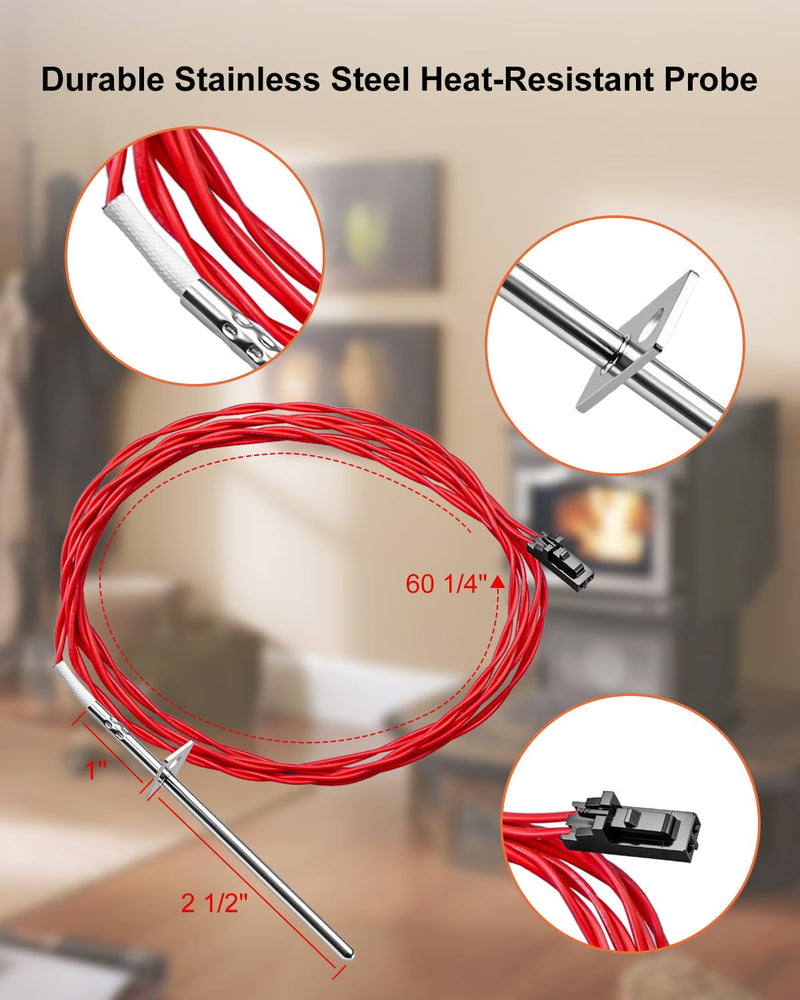 [Australia - AusPower] - 3-20-00844 Red ESP Thermistor Probe Fit for Harman Absolute 43 63 Accentra 52i Allure DVC500 HF60 P35i P38 P43 P61 P61A P68 PC45 PB105 PF100 PF120 XXV, Fit for Heatilator BA100 BH105 BH60 BIO-120 