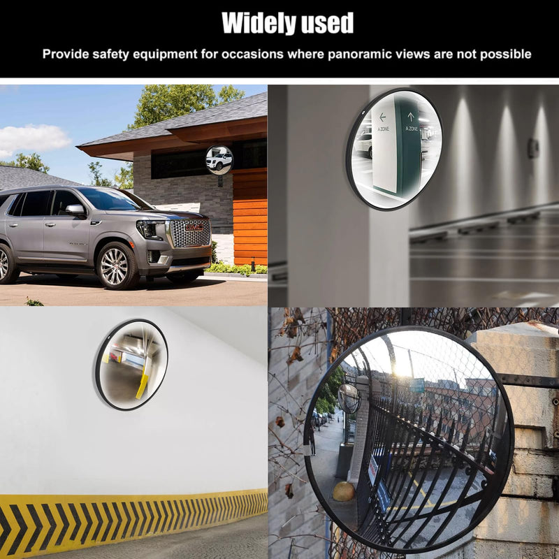 [Australia - AusPower] - 12" Acrylic Convex Mirror – Adjustable Wide Angle View Traffic Mirror for Enhanced Security Coverage in Rooms, Offices, Warehouses, Parking Lots, and Addressing Corner Blind Spot Areas 