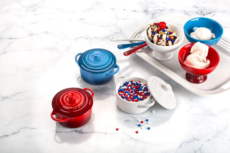 Le Creuset Stoneware Mini Round Cocotte, 14 oz., Cerise 14 Oz.