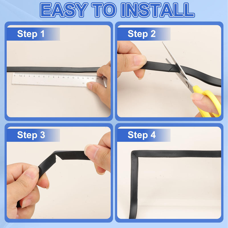 YOKIVE Clear Rubber U Channel Edge Trim, Silicone Door Seal Strip 1/4" Slot Fit for 7/32"-9/32" Edge | Metal Edge Guard Protector Great for Plywood, Glass, Sheet Metal (10-Feet) 1/4 Inch