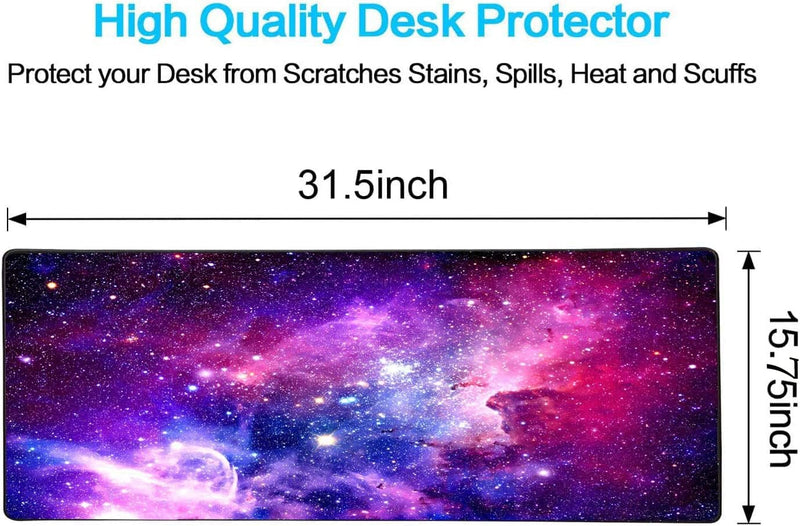 [Australia - AusPower] - Galdas Gaming Mouse Pad XXL XL Large Mouse Pad Long Extended Big Mousepad Non-Slip Rubber Keyboard Mouse Pad with Stitched Edges for Laptop Home Office (31.5x11.8x0.12 Inch) … (Outer Space) Outer Space 
