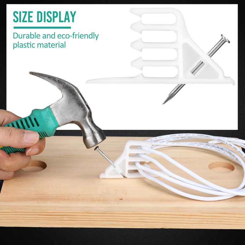 [Australia - AusPower] - Cable Stackers Electrical Cable Staples Wire Stackers Insulated Multi Cable Staple Sort out Electric Cables Efficient Cable Organization for Various Quantities of Cables (50, White) 50 