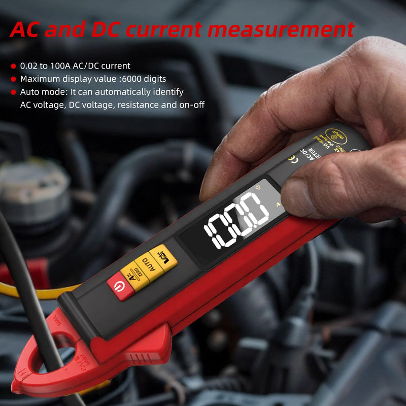 Bside UX1 Current Clamp 1mA DC AC Current Multimeter Ammeter DC AC Amplifier 6000 Counts Automatic Voltmeter Digital Capacity Temperature Resistance Voltage Tester