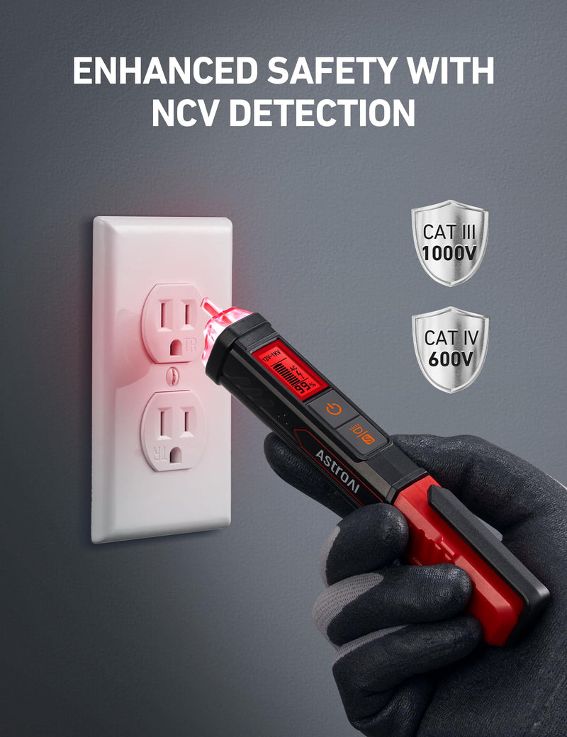 [Australia - AusPower] - Voltage Tester with Screwdriver Non-Contact Dual Range AC 12V/70V-1000V and Clamp Meter 2000 Counts 