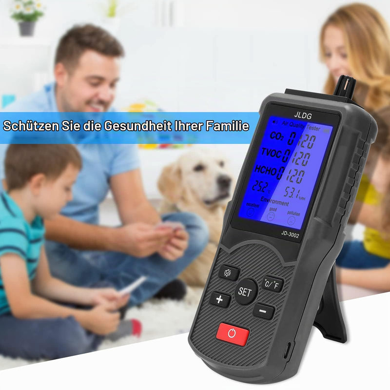 Hancaner CO2 Meter Air Quality Tester CO2 TVOC HCHO Meter Temperature Humidity Meter