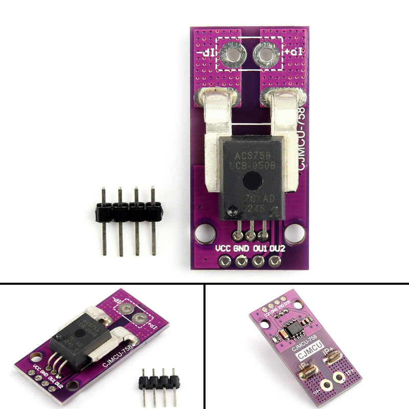 Hailege ACS758 ACS758LCB-050B-PFF-T 50A Linear Current Sensor ACS758LCB Current Module 120 kHz Bandwidth 3-5.5V