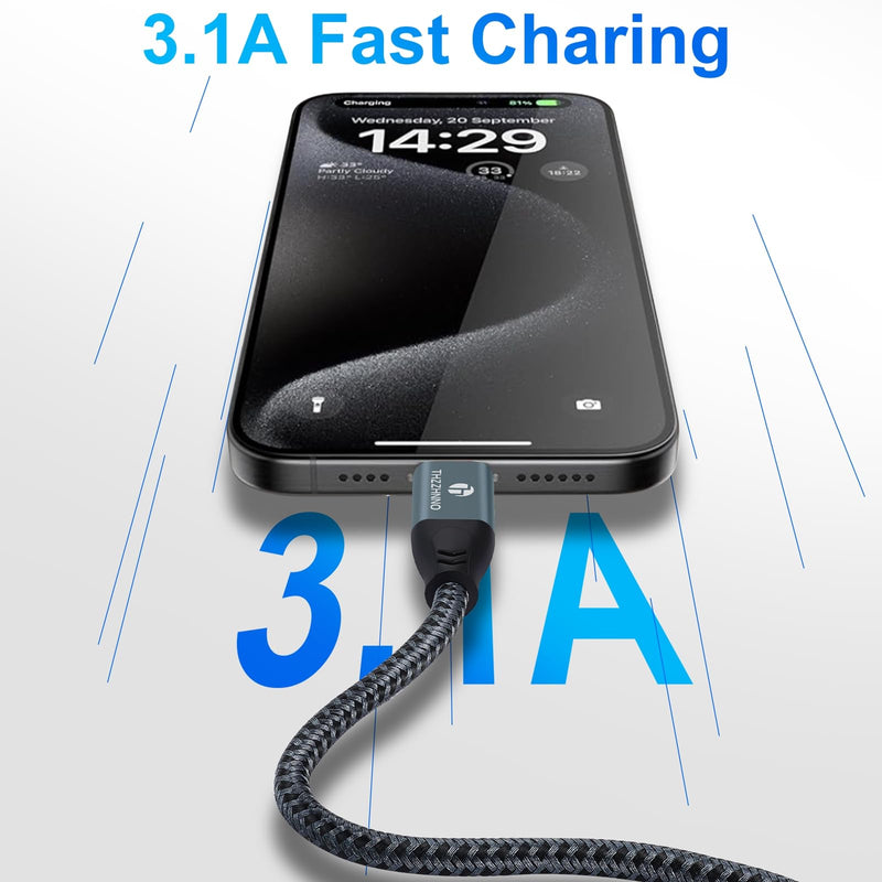 USB A to USB C Cable 26FT, USB 3.1 USB 3.2 Gen2 10Gbps Data Transfer Cable Cord for Samsung Galaxy/iPhone 15/MacBook Pro/iPad Pro 1 PACK USB A-C