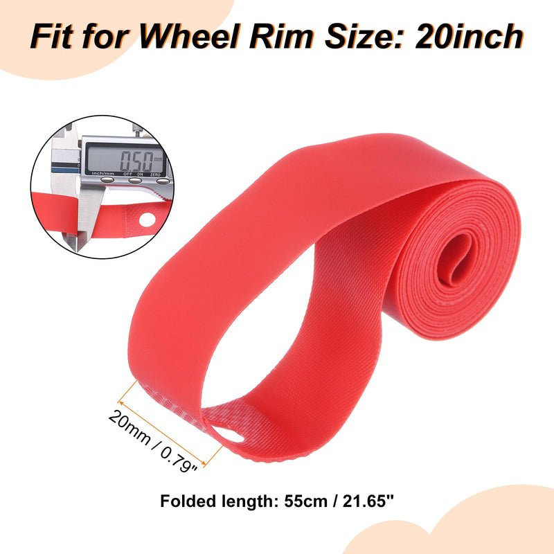 HARFINGTON 2pcs Bicycle Rim Strip 20" x 20mm PVC Bike Tire Liner Bicycle Wheel Rim Tape Inner Tube Tape Anti-Scratched Guard Cushion Pad Protector for Road MTB Mountain Bike