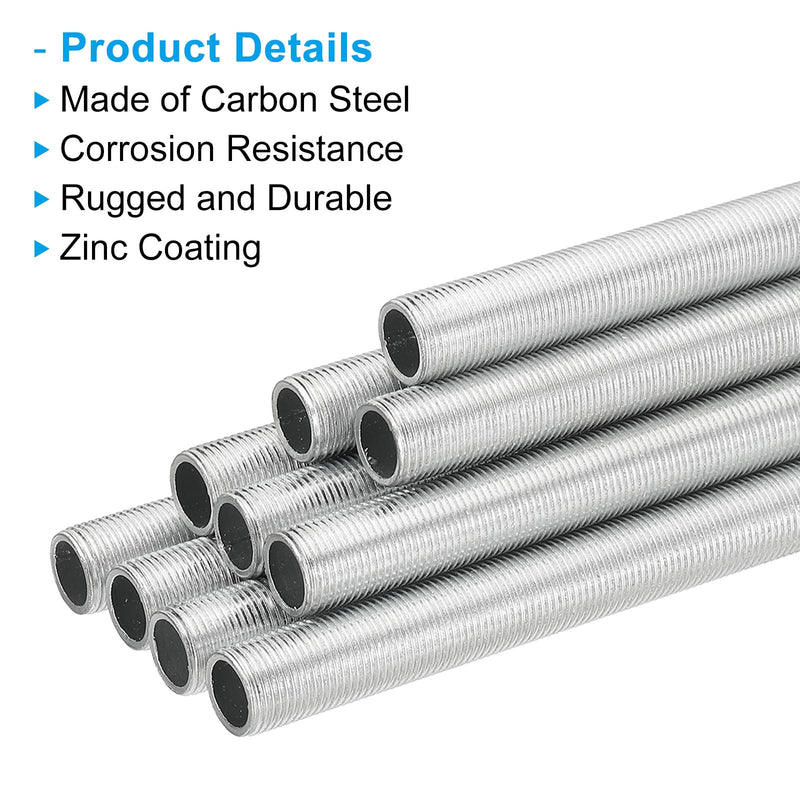 [Australia - AusPower] - PATIKIL M12 Thread 300mm/11.8" Lamp Pipe Kit with Lock Nuts, 5 Set All Thread Rods Fasteners Hardware for Chandelier Ceiling Light DIY, Zinc Plating 11.8" 