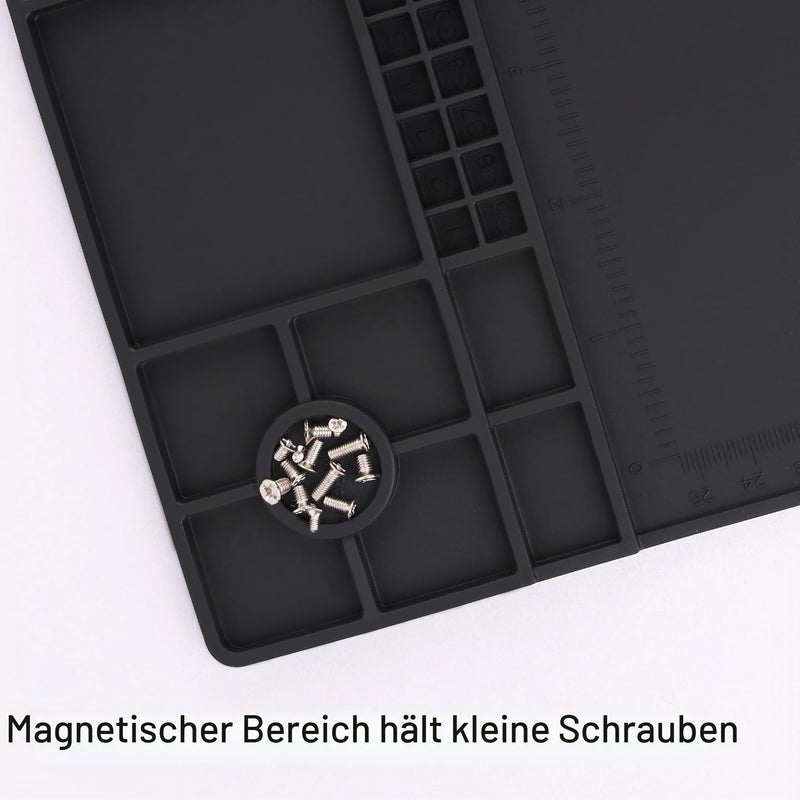 High Quality Heat Resistant 500°C 22"x14.2" Magnetic Silicone Soldering Mat Electronics Work Mat for Computer Phone Laptop Repair BGA Soldering Gun Iron Workbench Protector HP-150