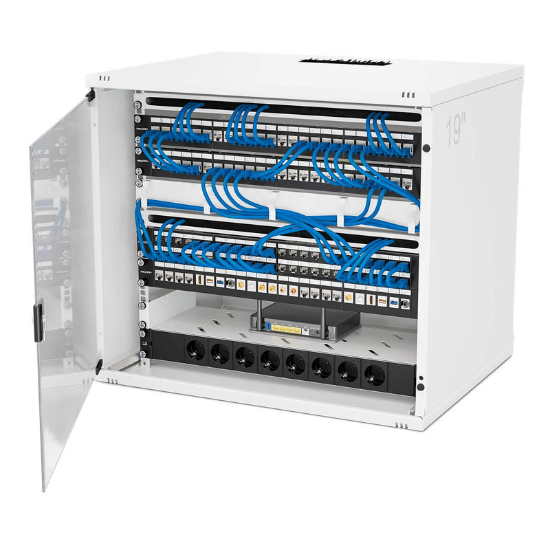 deleyCON 24 Port Patch Panel Keystone 1 HE 19 Inch Black | Modular for Keystone Module, Rack Installation, Compatible CAT5 CAT6 CAT7 CAT8, LAN Network Installation Cable