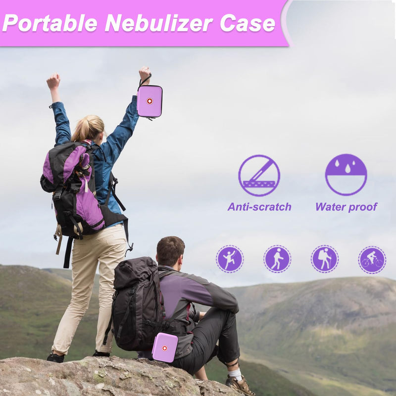 Klawdsky Carrying Case for Portable Nebulizer, Travel Medical Bag, Hard Emergency Medical Bag for Inhaler Spacer Case for Adults(Bag Only) (Purple)