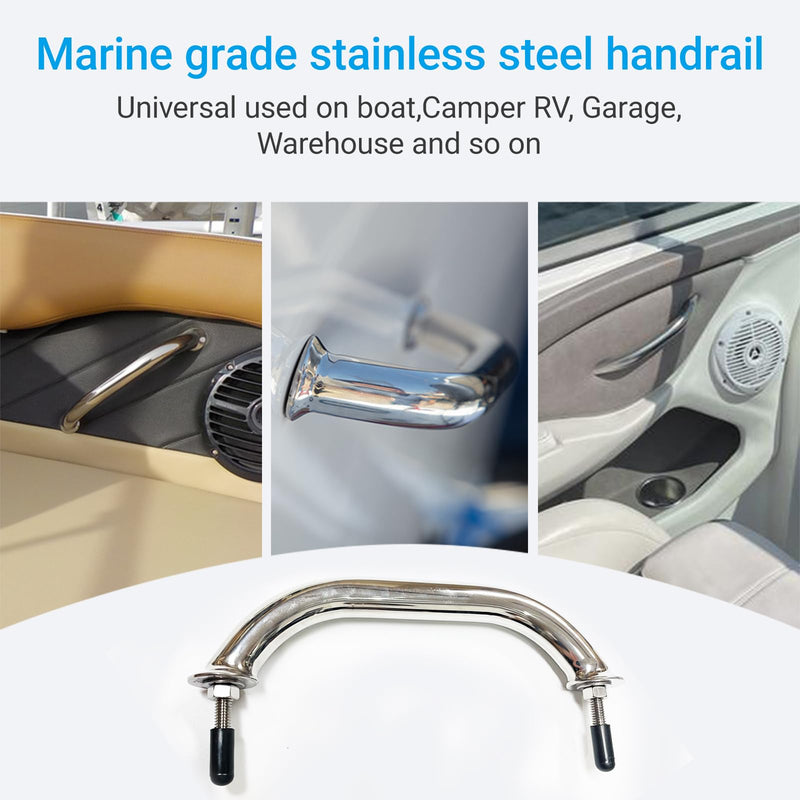 9 Inch Stainless Steel Handle Grab Handrail Grip, Marine Boat Hardware for Multipurpose (1 PCS)