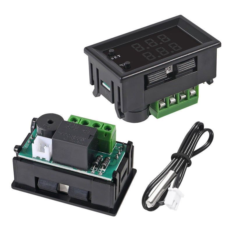 [Australia - AusPower] - 4pcs DC 12V Electronic Temperature Controller Programmable -50 to 110 ℃ Heating/Cooling Thermostat Control Switch Module NTC Waterproof Sensor Probe Dual Color LED Display Monitor 