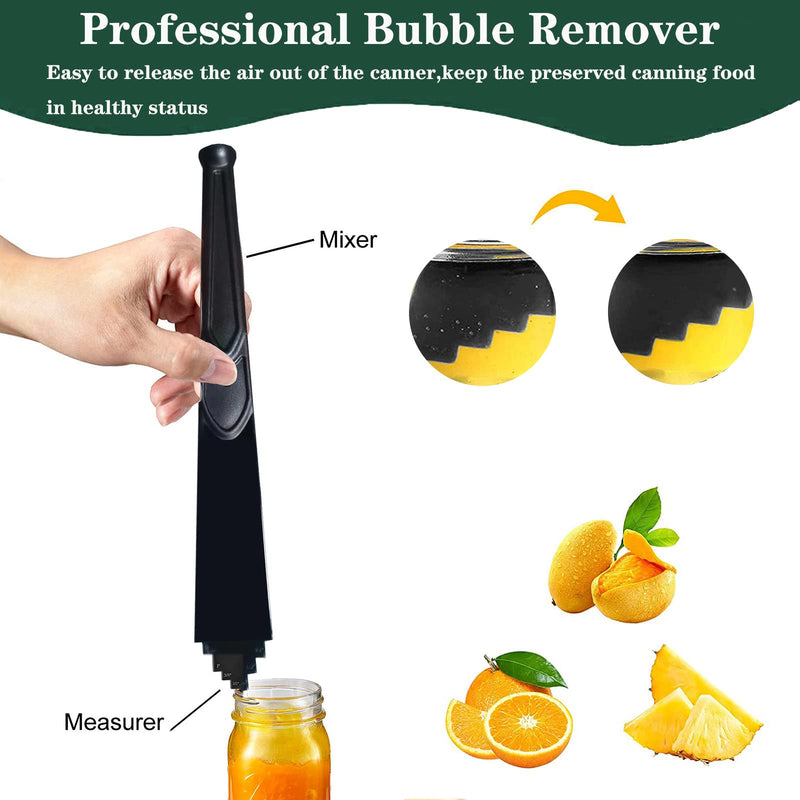 HOMMES Canning Supplies Starter Kit For Mason Jars - Pot, Funnel, Lifter, Wrench, Tongs, Lid Lifter & Bubble Remover Black