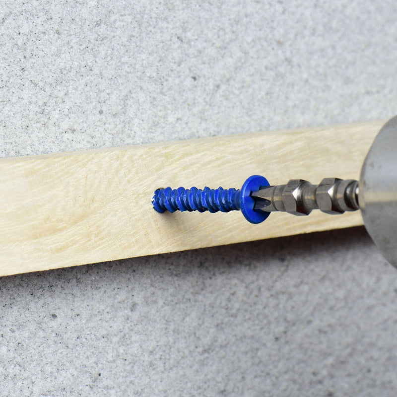 [Australia - AusPower] - 3/16" x 1-1/4" Concrete Screw Anchor, Blue Flat Head Screws for Anchoring to Masonry, Brick, Block, Cement or Stucco (Pack of 80) 3/16" x 1-1/4" 